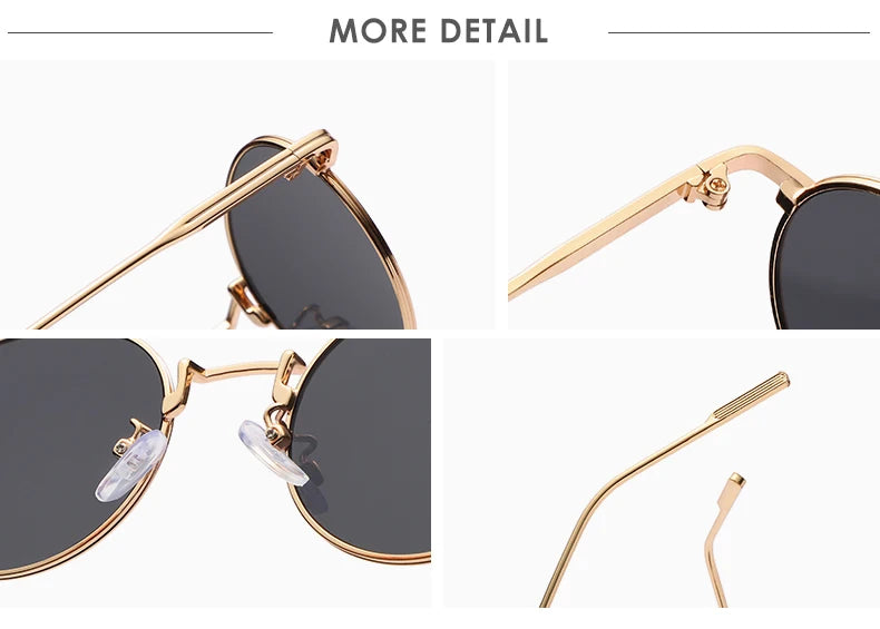 Fashion Round Vintage Sunglasses - Gradient Retro Alloy Unisex Eyewear