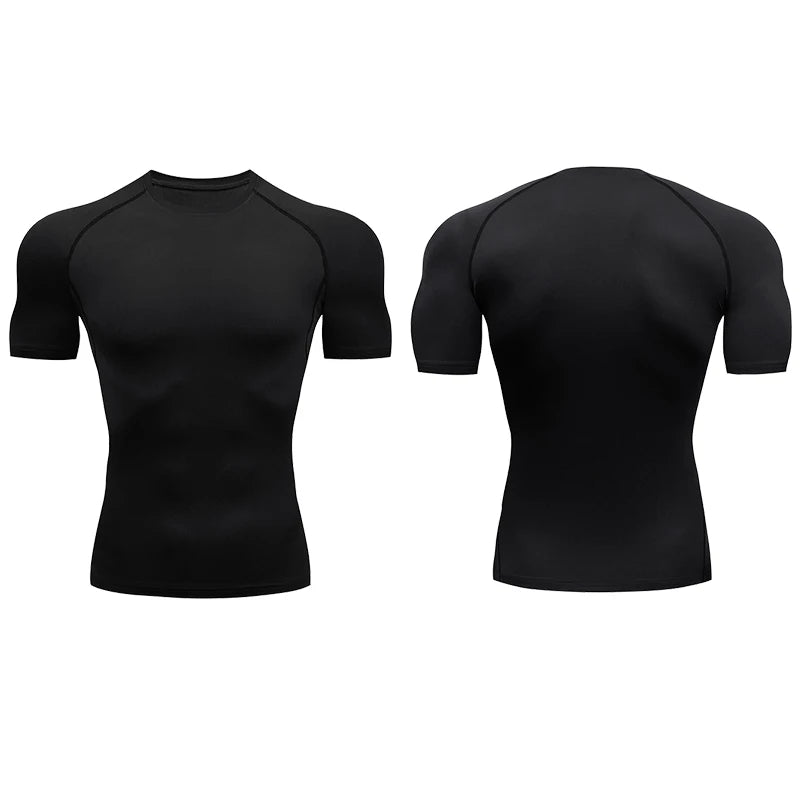 Men's Running Compression Quick Dry  Fitness Tight Sportswear Gym Sport Short Sleeve Shirt