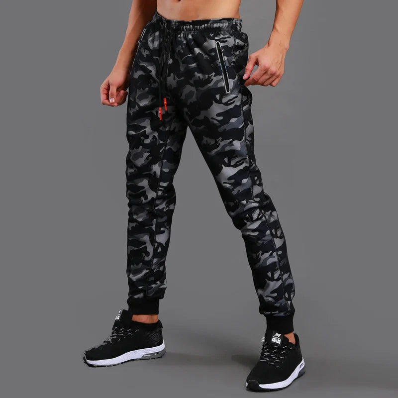 Men's Camo Joggings Pants Mesh Sports Sweatpants Quick Dry Running Fitness Gym Workout Training Trousers