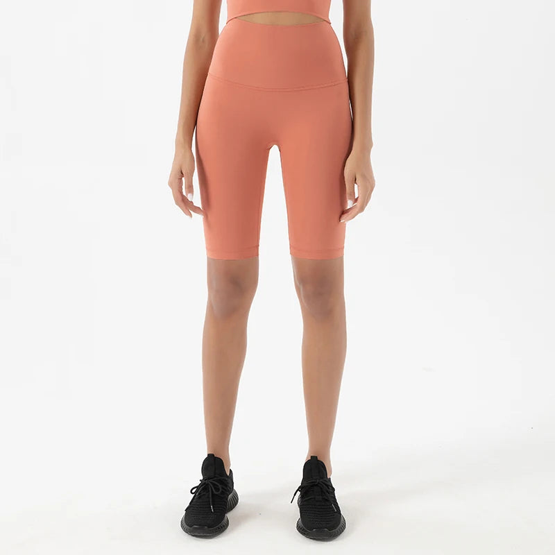 High Waist Gym Shorts 2-Pack - Women's Yoga Cycling Shorts with No T-Line