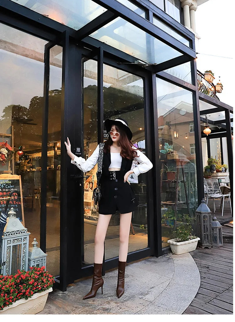 Leather Ankle Boots High Heel