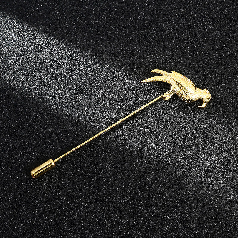 Vintage Metal Leaf Flower Brooch - Gold Tone Lapel Pin for Women & Men