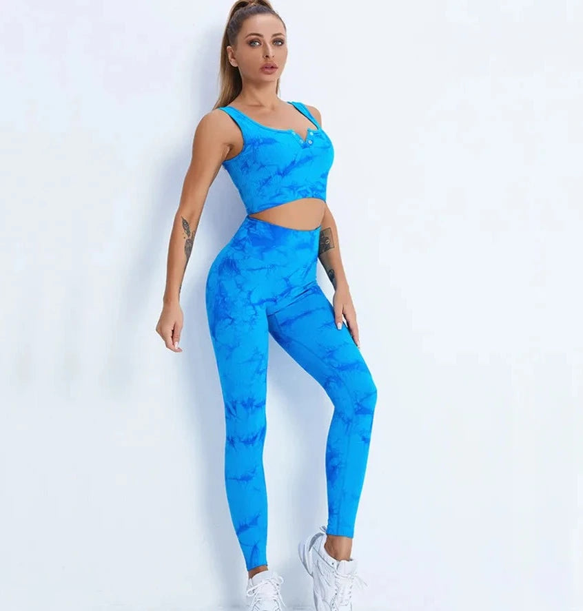 Seamless Women Yoga Set - Sports Snap Bra Workout High Waist Leggings Gym Sportwear Fitness Active Wear Set