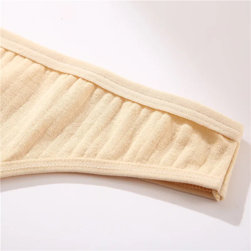 3PCS Cotton Thongs Women's Soft T-Back Underwear Set - Low Waist G-String Panties Lingerie