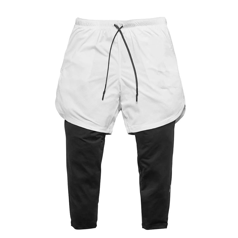 Men's Running Shorts 2 in 1 Gym Sport Shorts Jogging Workout Shorts Sportswear Fitness Shorts