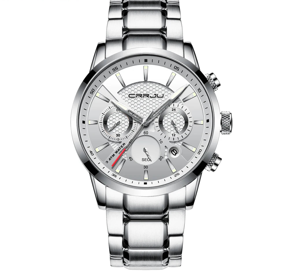 Men's Military Sports Watch - Waterproof Chronograph Gold Stainless Steel
