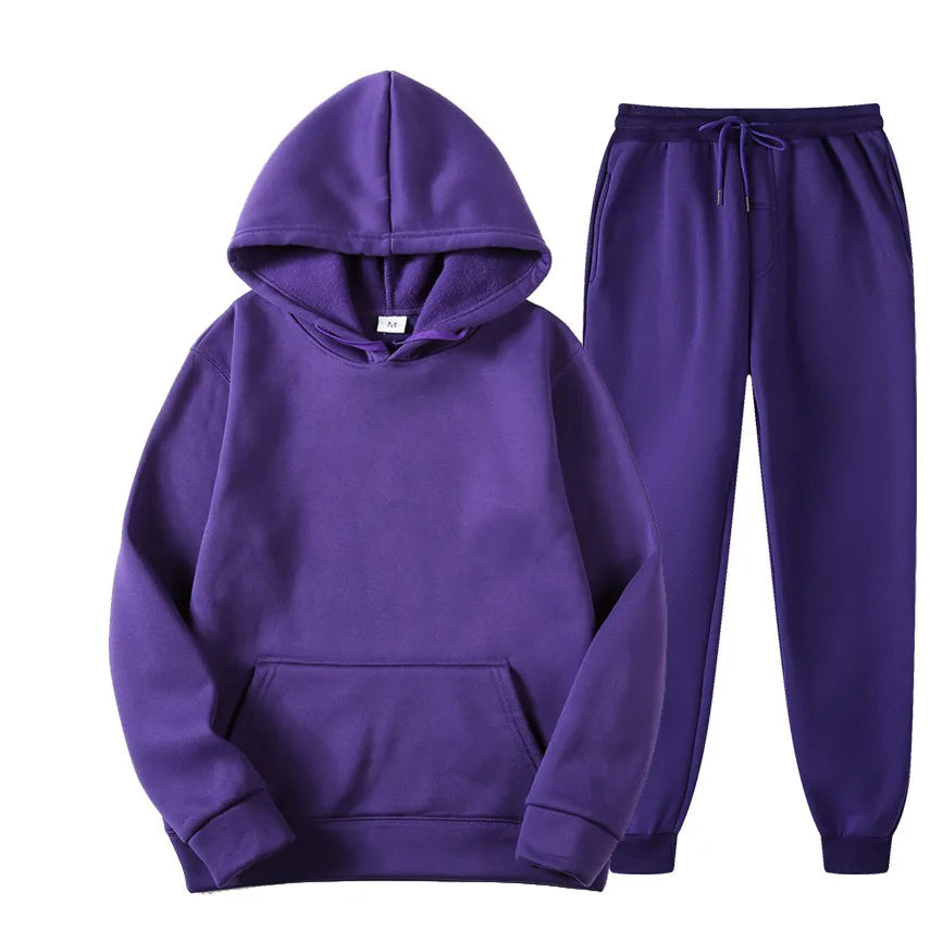 Men Tracksuit Cotton Comfortable Two Piece Casual Sportswear Set