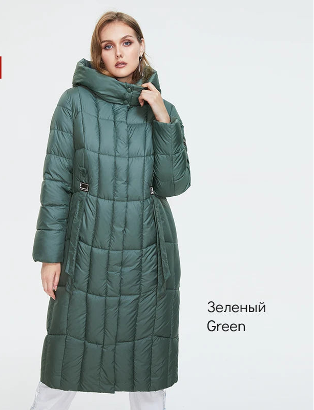 Women's Plaid Hooded Parka - Long Padded Winter Jacket