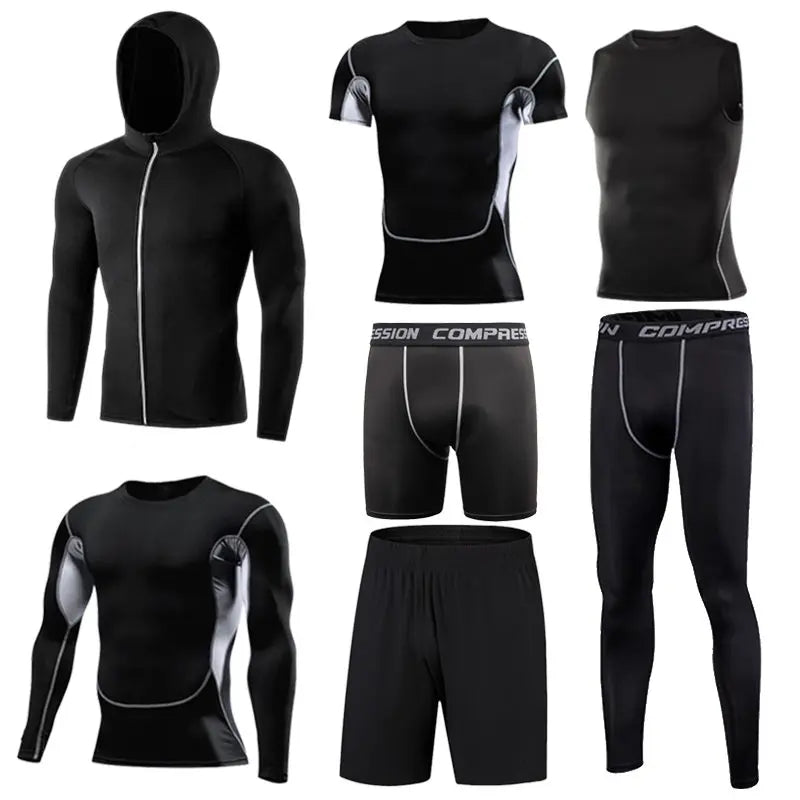 Men's Running Compression Quick Dry  Fitness Tight Sportswear Gym Sport Short Sleeve Shirt