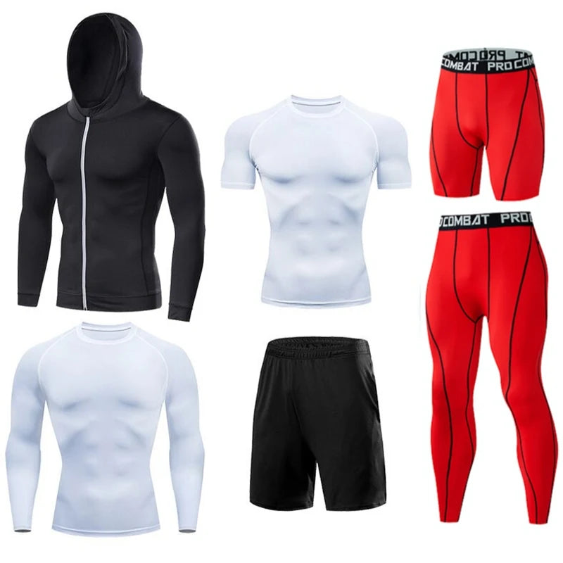 Men's Running Compression Quick Dry  Fitness Tight Sportswear Gym Sport Short Sleeve Shirt