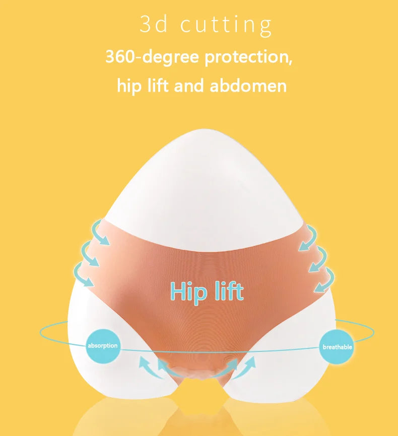 Women's Seamless Panties 3-Piece Set - Low Waist Wavy Edge Briefs