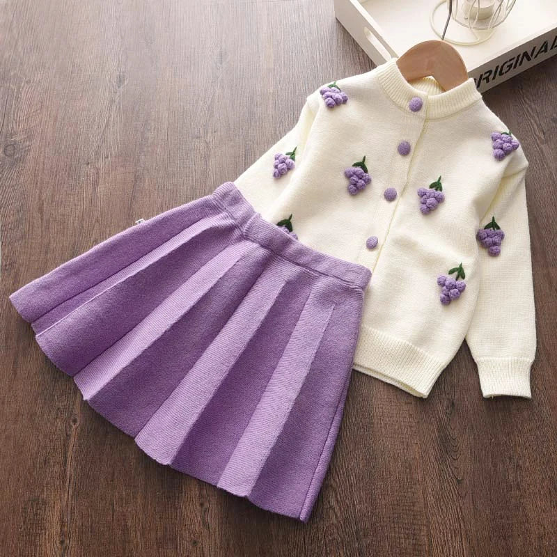 Children's Girl's Knitted Sweet Outfit Set