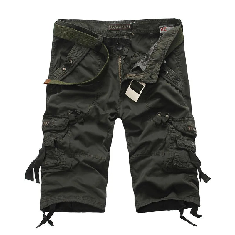 Men's Casual Summer Military Cargo Tactical Shorts Multi-Pocket Shorts