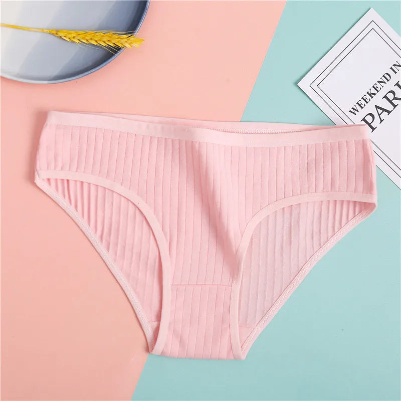 3-Pack Soft Cotton Briefs - Striped & Solid Women's Underwear