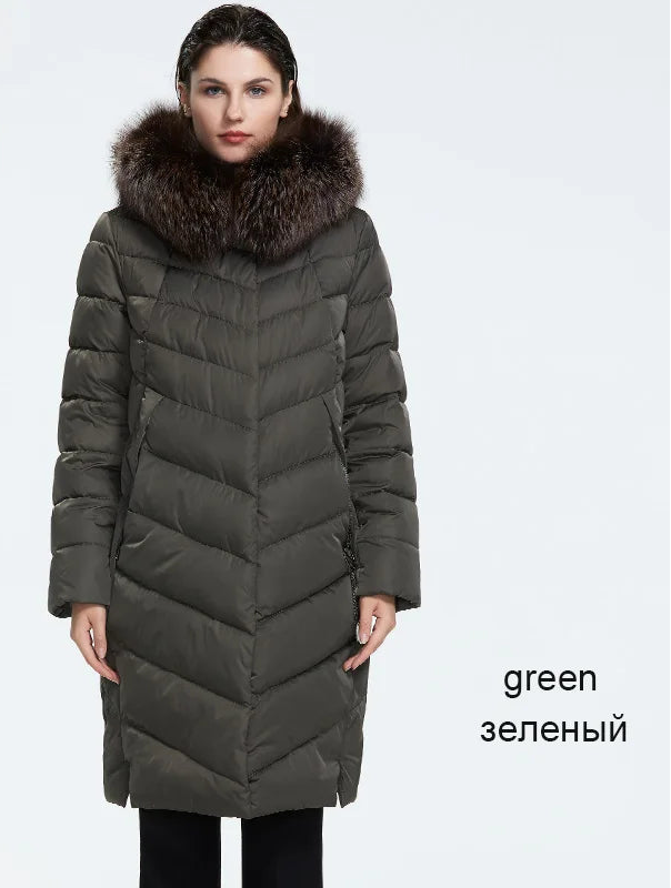 Winter Down Jacket with Fur Collar