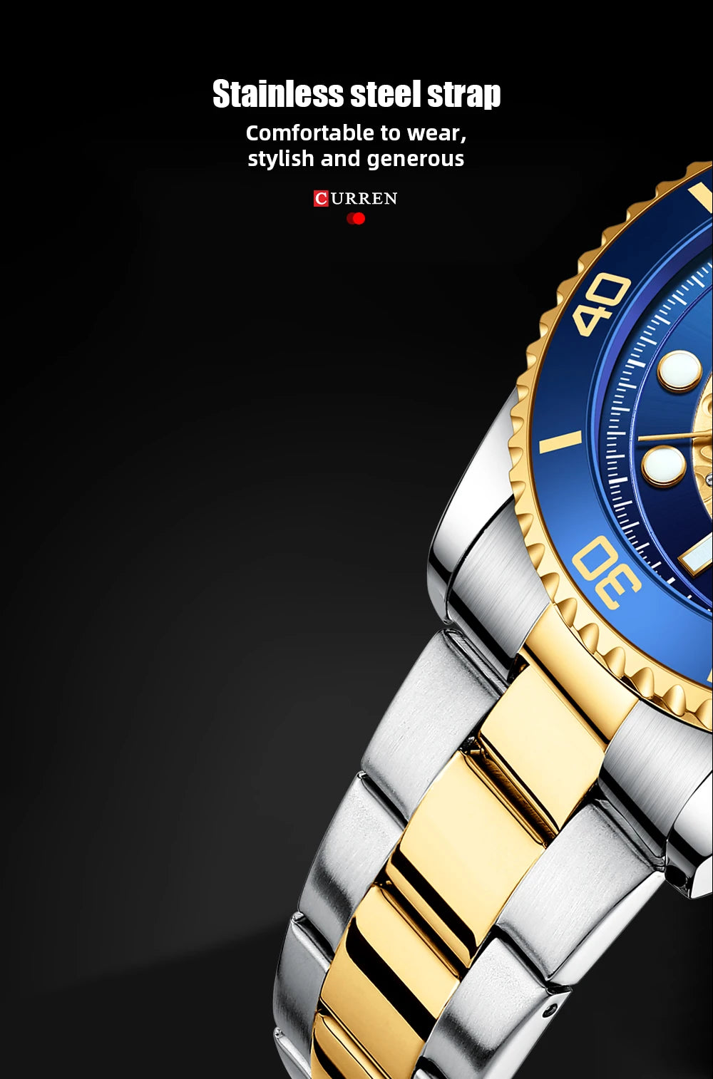 Men's Stainless Steel Sports Watch - Business Casual Quartz Wristwatch