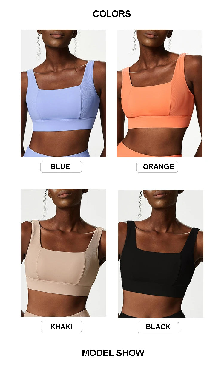 Women's Sports Underwear Breathable Soft Nylon Gym Yoga Bra Running Crop Tops With Fixed Chest Pads Workout Vest