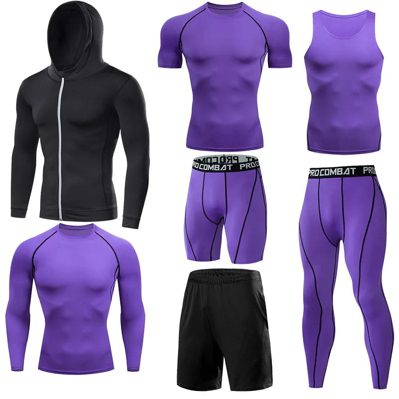 Men's Running Compression Quick Dry  Fitness Tight Sportswear Gym Sport Short Sleeve Shirt