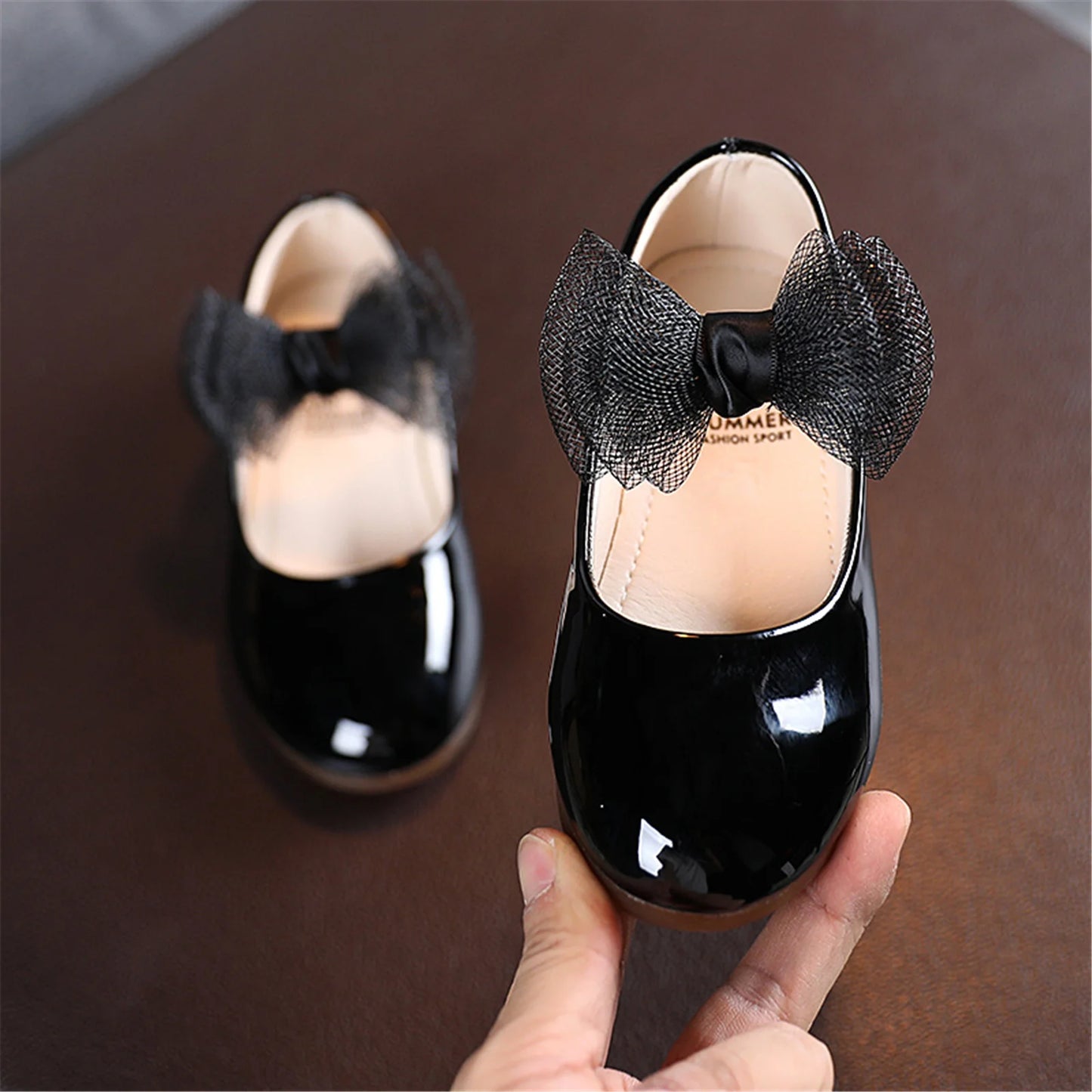 1-6Y Kids Girls Princess Flats Shoes Solid Colour Walking Shoes Footwear with Bowknot