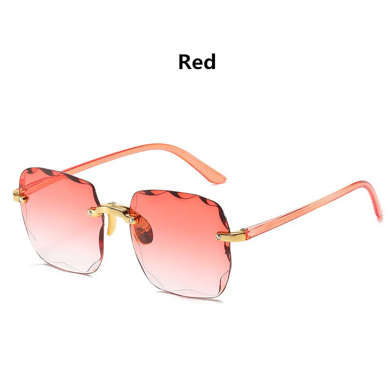 Women's Rimless  Vintage Retro Classic Gradient Sunglasses UV400