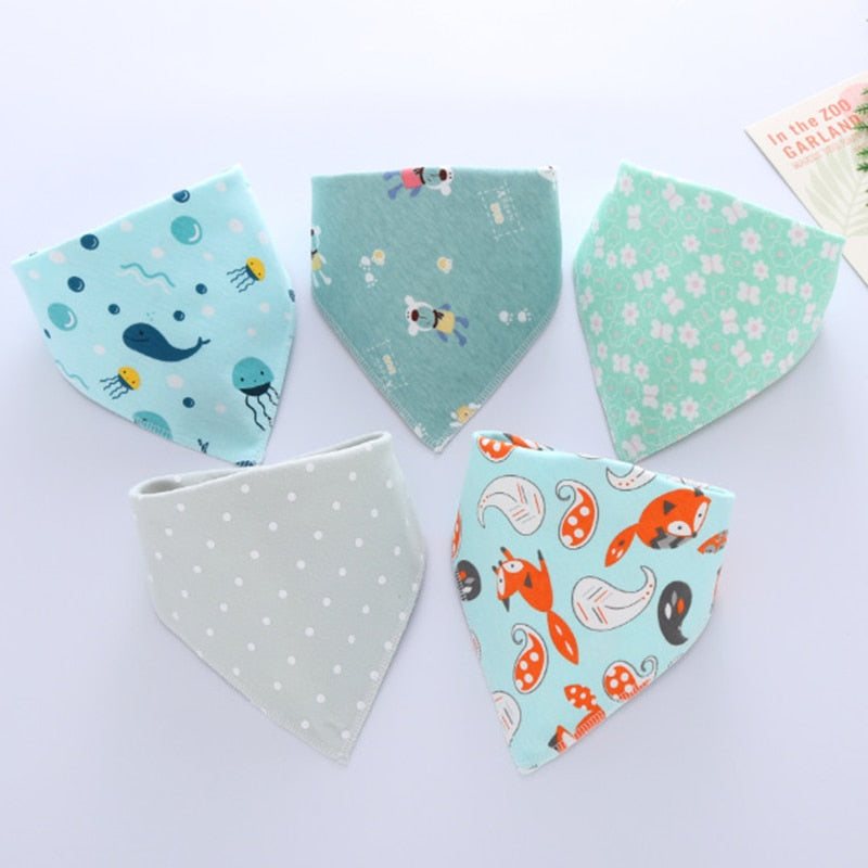 5Pcs/Set Cotton Baby Bibs