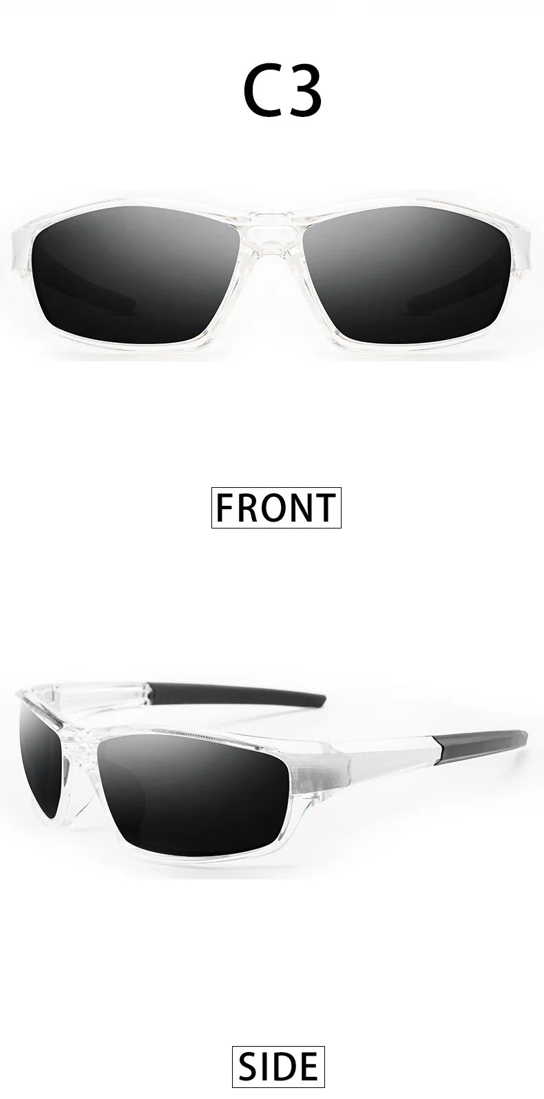 Square Polarized Cycling Sunglasses - Gradient Mirror UV400 for Women & Men