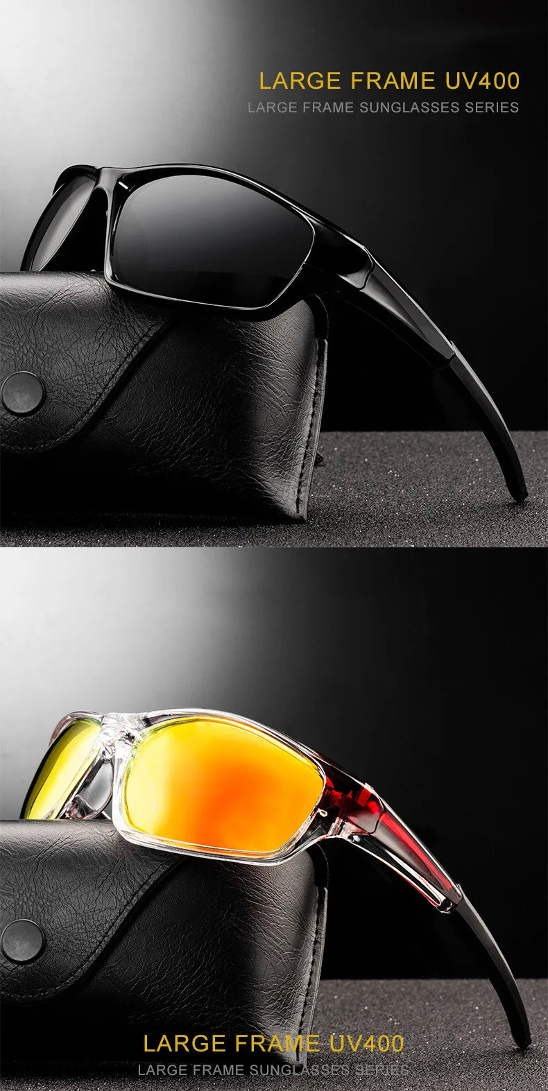 Square Polarized Cycling Sunglasses - Gradient Mirror UV400 for Women & Men
