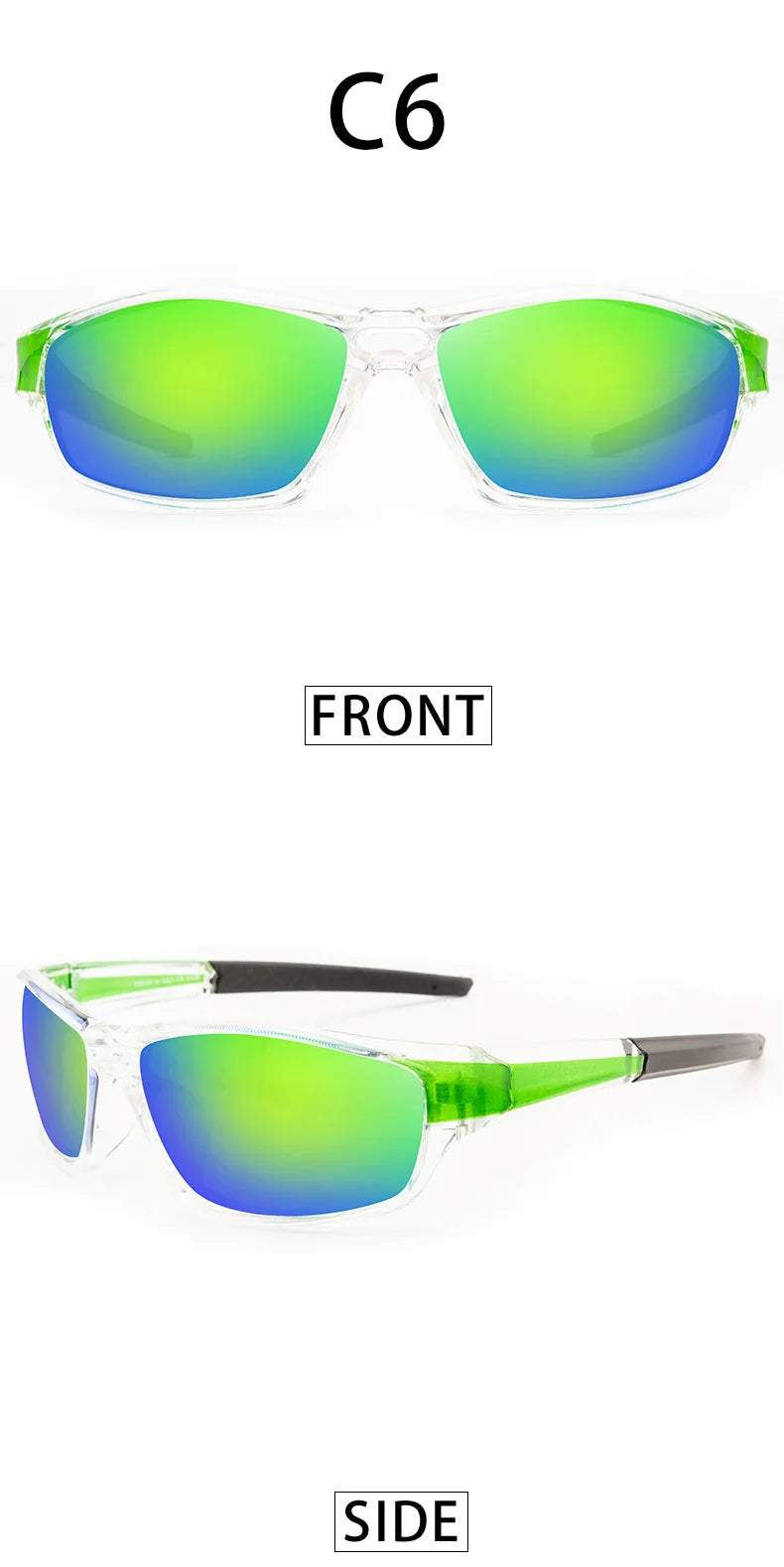 Square Polarized Cycling Sunglasses - Gradient Mirror UV400 for Women & Men