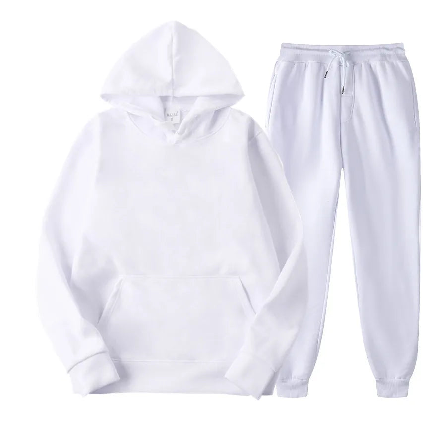 Men Tracksuit Cotton Comfortable Two Piece Casual Sportswear Set