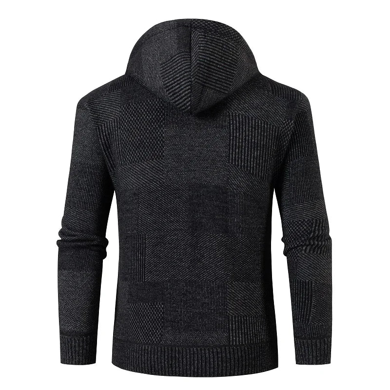 Men's Hooded Knitted Cardigan - Winter Warm Zip-Up Sweater Jacket