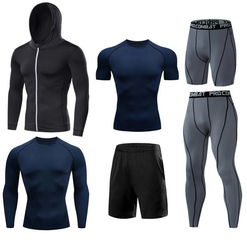 Men's Running Compression Quick Dry  Fitness Tight Sportswear Gym Sport Short Sleeve Shirt