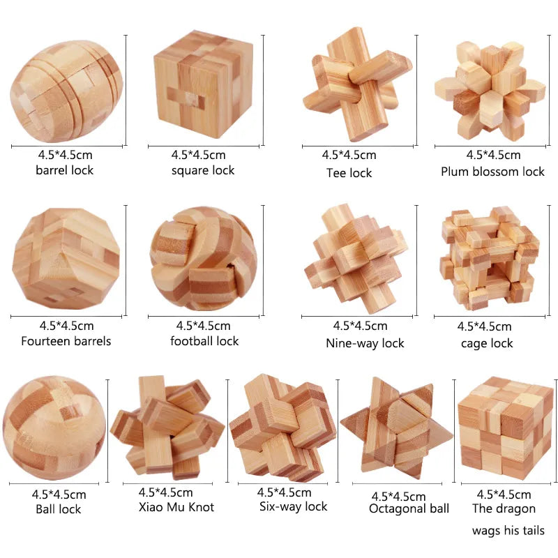 Children's Bamboo 3D Handmade Puzzle Toys