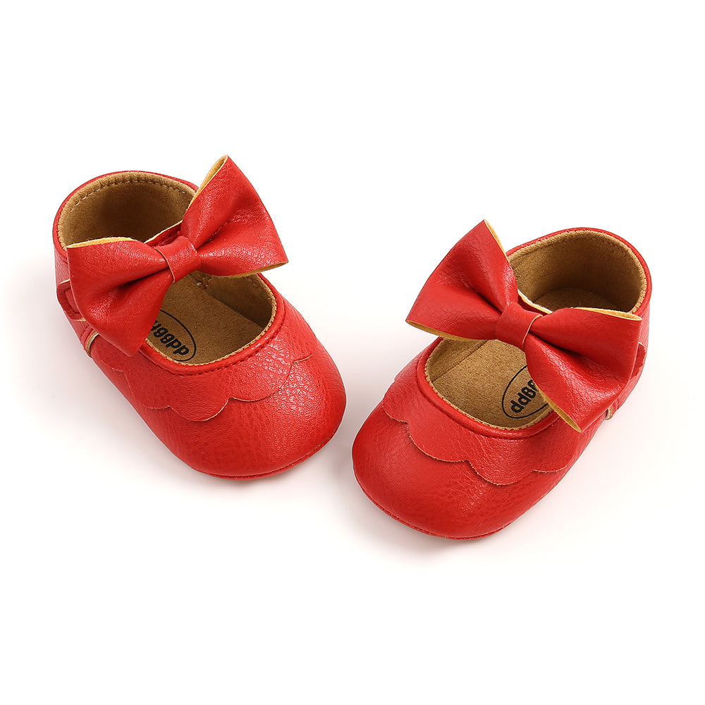 Newborn Baby Girls Boys Crib Shoes 0-18M - Bowknot Soft Sole Shoes