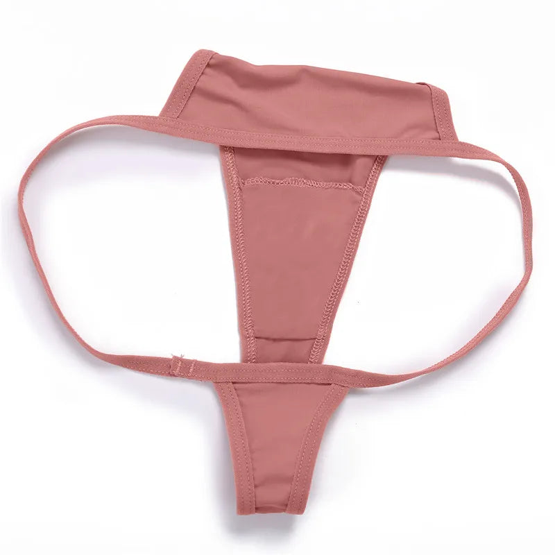 Women's Seamless Cotton Underwear - Low Waist Bikini & Thong Set
