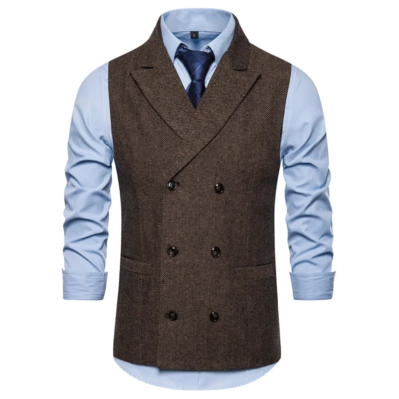 Double Breasted Suit Vest Waistcoat for Men