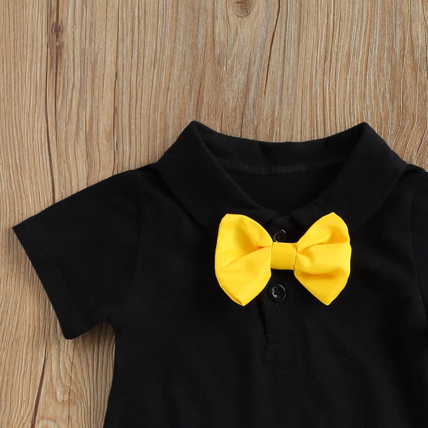 Newborn Baby Boys Gentleman Set - Short Sleeve Bow Tie , Romper Babygrow with Suspenders Shorts