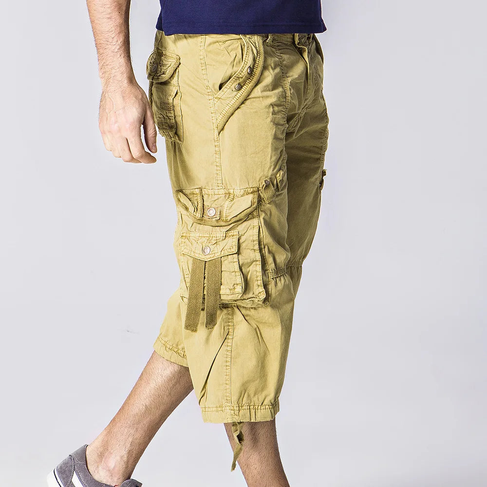 Men's Casual Summer Military Cargo Tactical Shorts Multi-Pocket Shorts