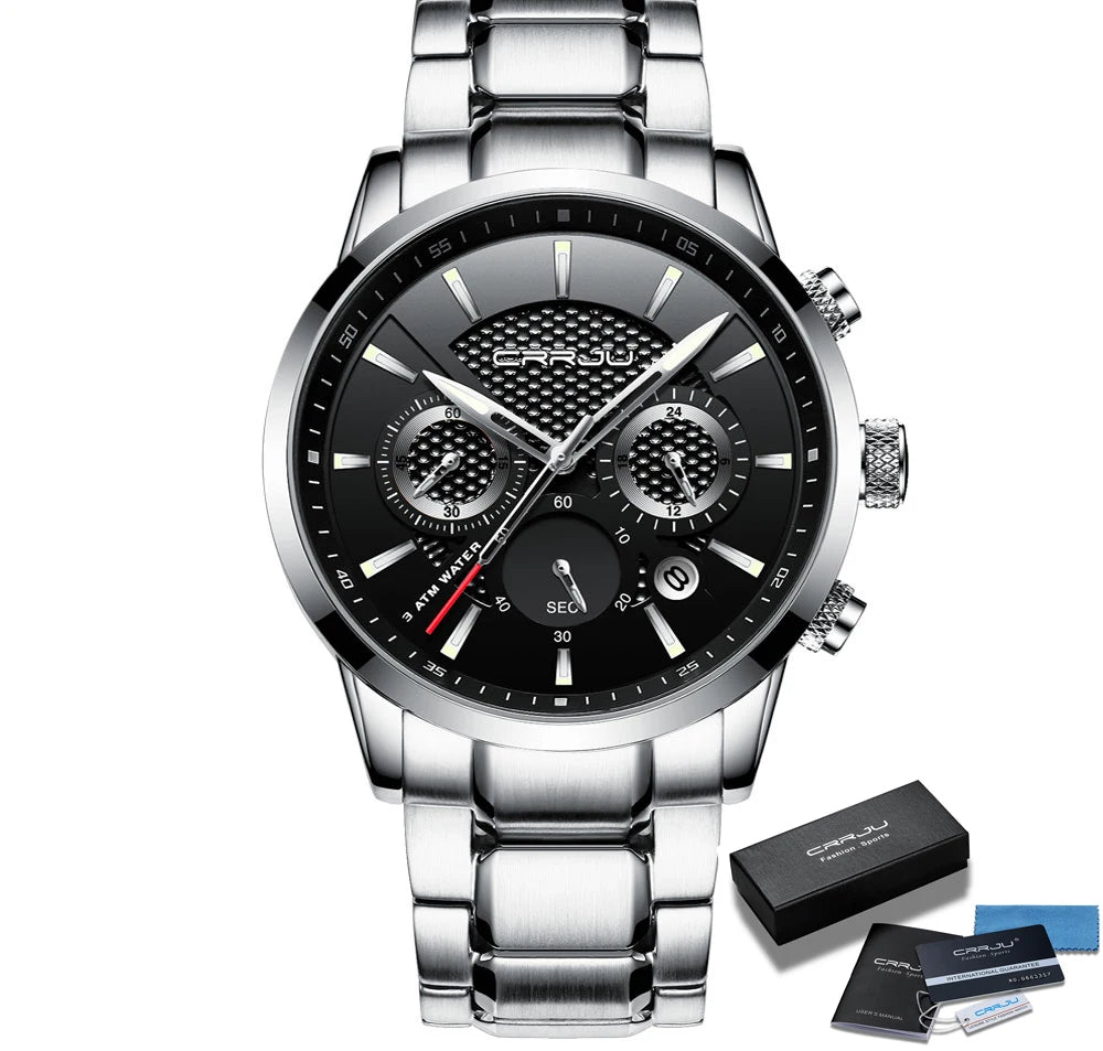 Men's Military Sports Watch - Waterproof Chronograph Gold Stainless Steel