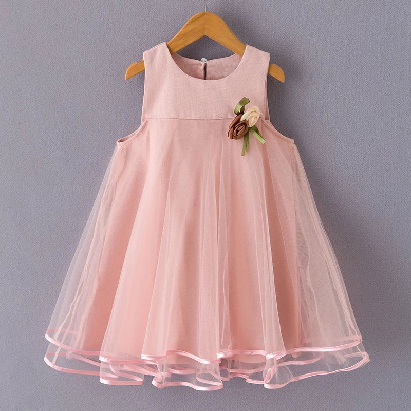 Girl's Princess Hollow Party Dress  For 3 7Y