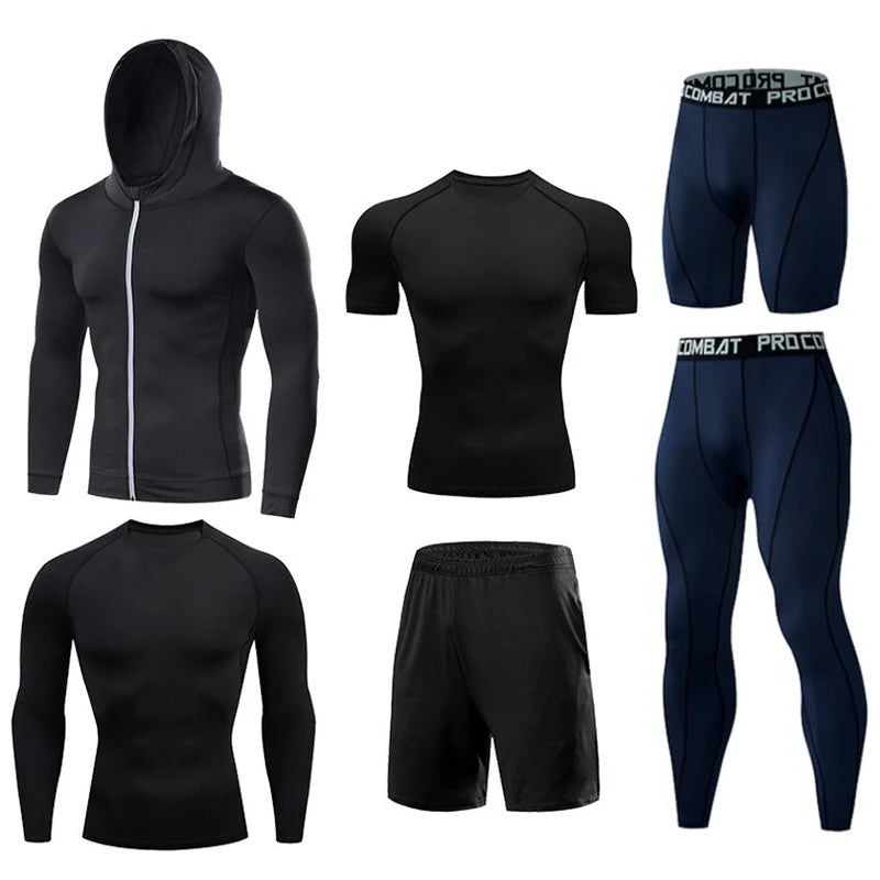 Men's Running Compression Quick Dry  Fitness Tight Sportswear Gym Sport Short Sleeve Shirt