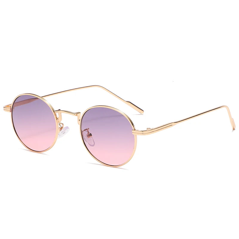 Fashion Round Vintage Sunglasses - Gradient Retro Alloy Unisex Eyewear