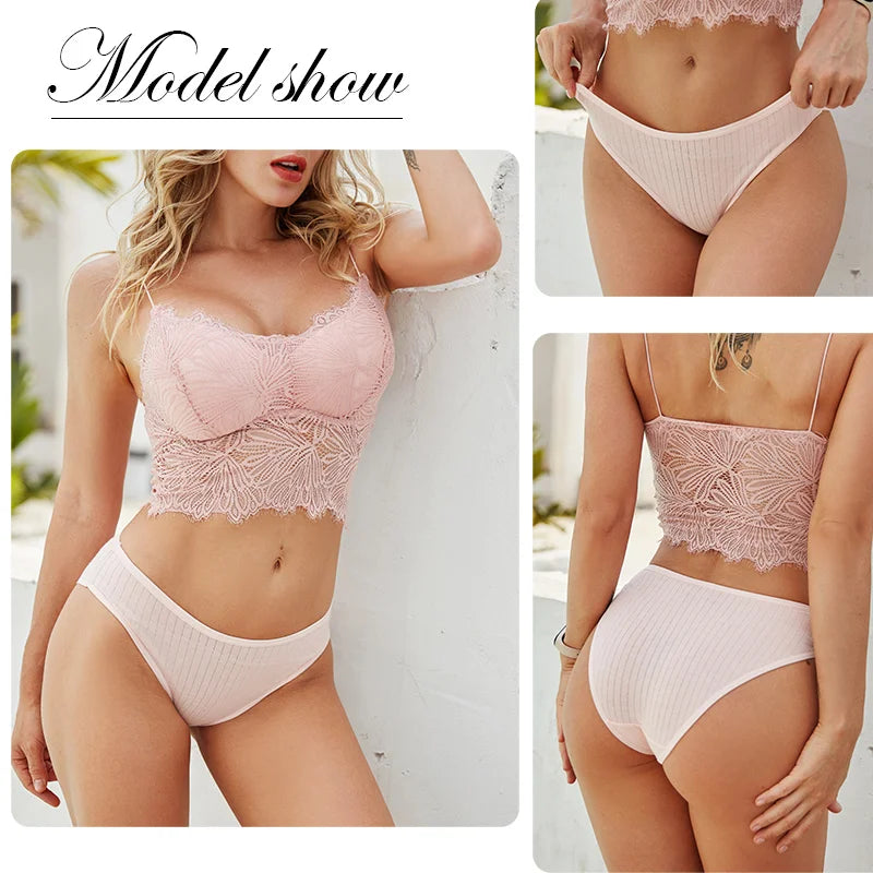 3-Pack Soft Cotton Briefs - Striped & Solid Women's Underwear