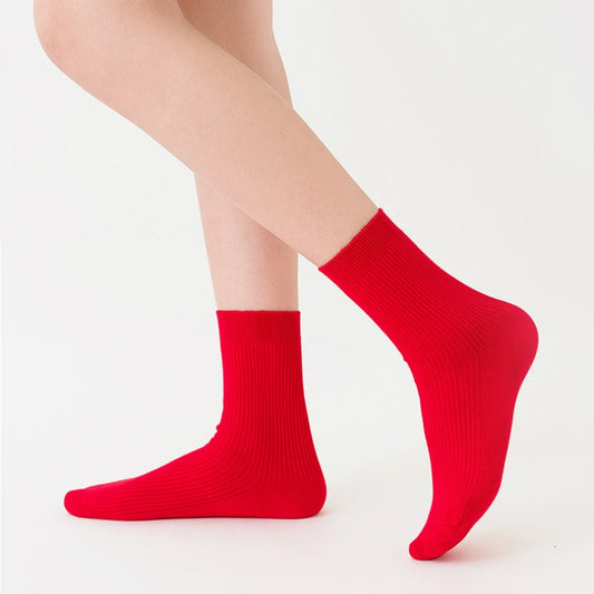 Unisex Red Cotton  Socks