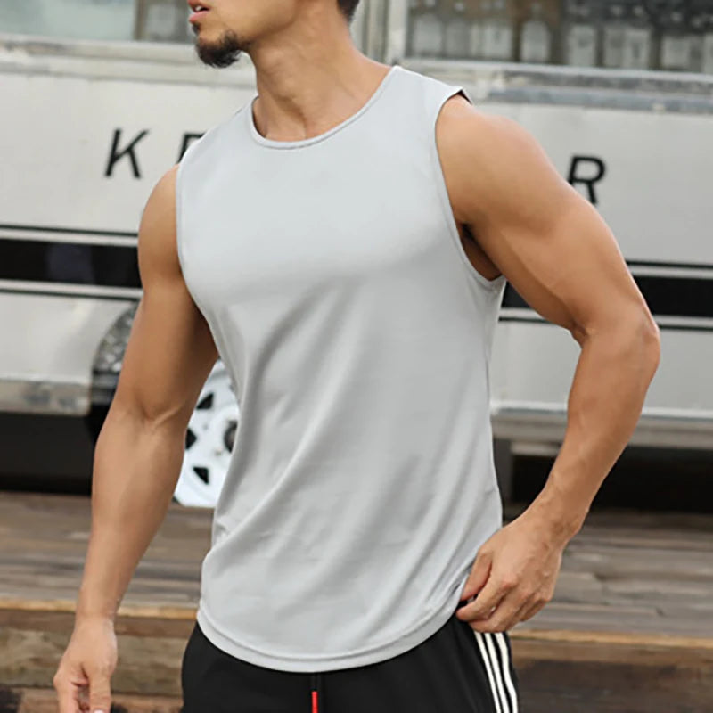 Men's Gym Running Fitness Sports Bodybuilding Sleeveless  Training Workout Vest Tank Top