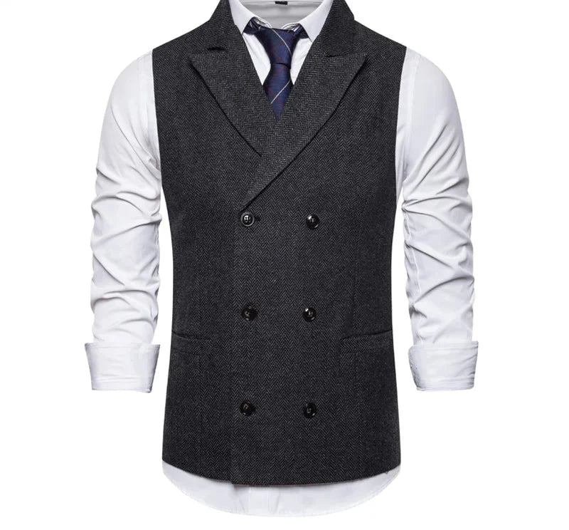 Double Breasted Suit Vest Waistcoat for Men