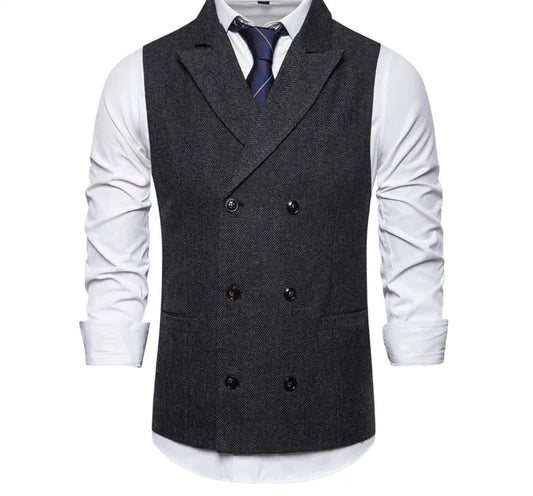 Double Breasted Suit Vest Waistcoat for Men