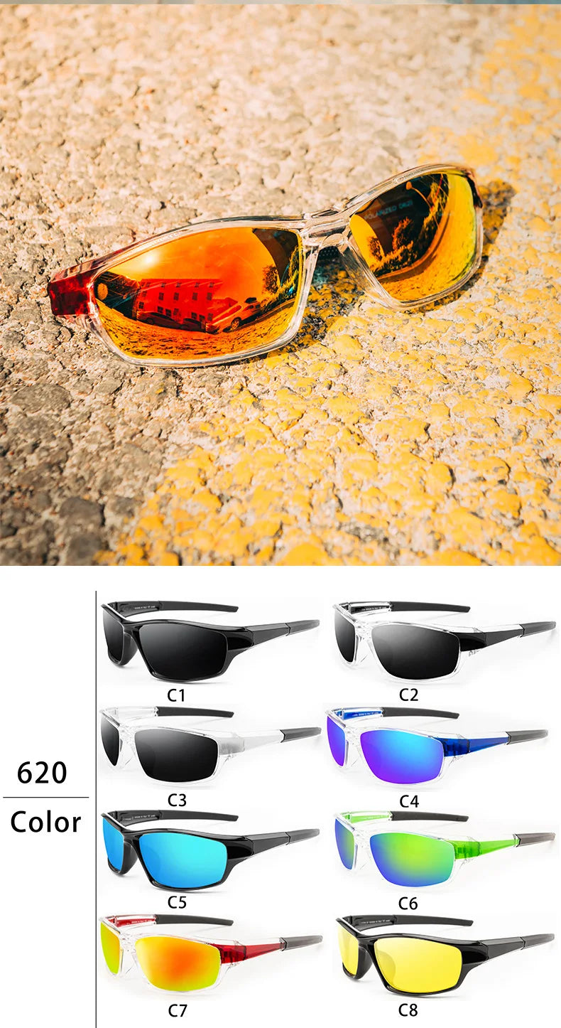 Square Polarized Cycling Sunglasses - Gradient Mirror UV400 for Women & Men
