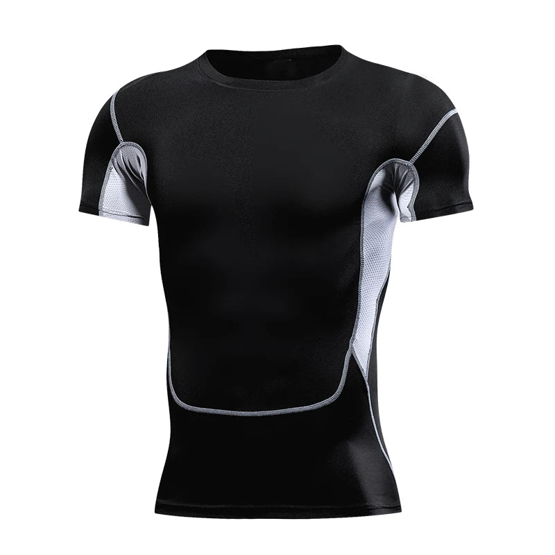 Men's Running Compression Quick Dry  Fitness Tight Sportswear Gym Sport Short Sleeve Shirt