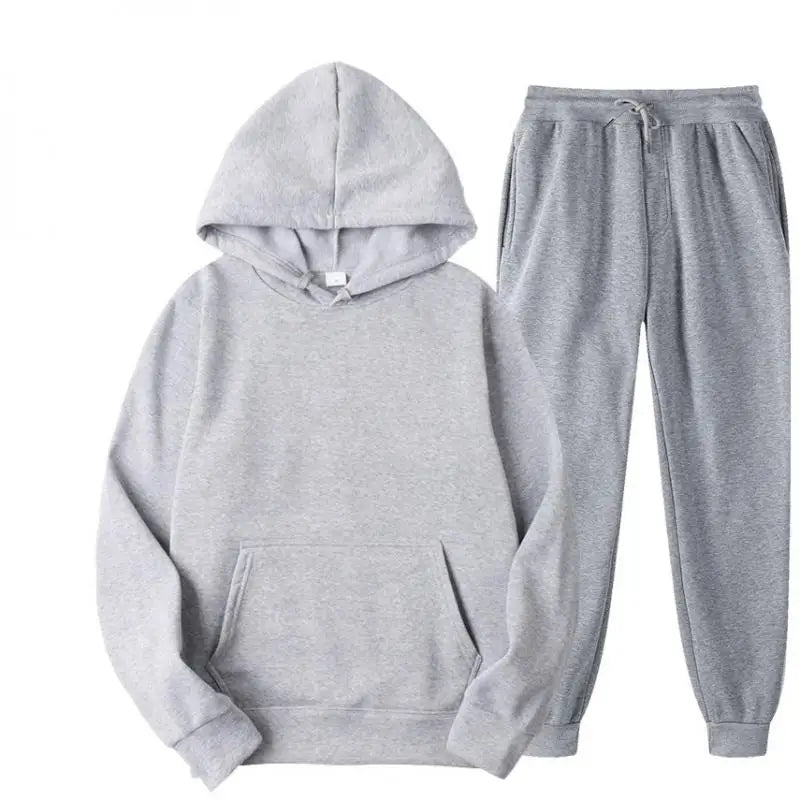 Men Tracksuit Cotton Comfortable Two Piece Casual Sportswear Set