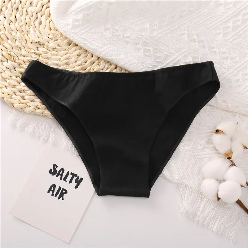 4PCS/Set Women's Cotton Briefs Low Waist Underpants Elasticity Comfortable Underwear Panties Lingerie